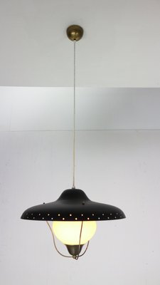 Opal Glass Pendant by Bent Karlby for Lyfa, Denmark, 1950s-DT-2026117