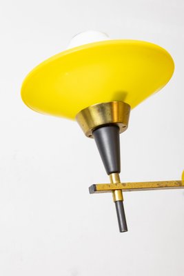 Opaline and Brass Glass Ground Lamp, Italy, 1950s-LMR-1367072