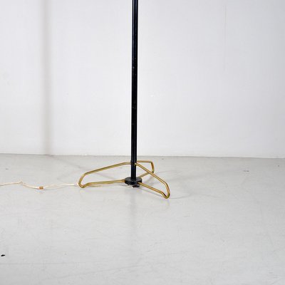 Opaline Glass & Brass Floor Lamp by Stilnovo, 1950s-JQO-857175