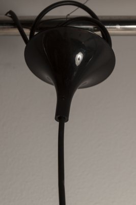 Opaline Glass Ceiling Lamps with Black Tulip Cone Cords, 1960s, Set of 6-VQY-1711128