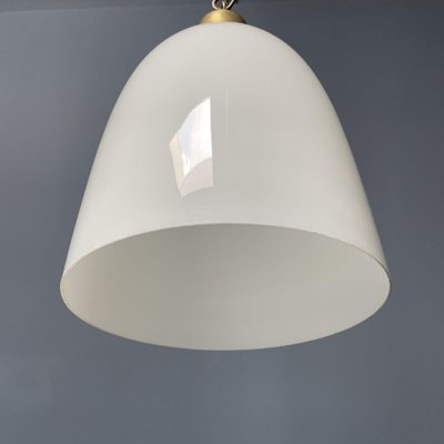 Opaline Glass Hanging Lamp with Brass Fixture-NPL-1336954