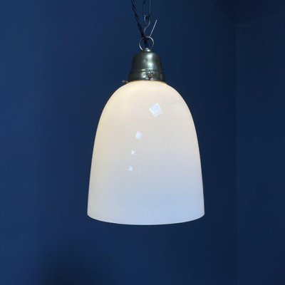 Opaline Glass Hanging Lamp with Brass Fixture-NPL-1336954