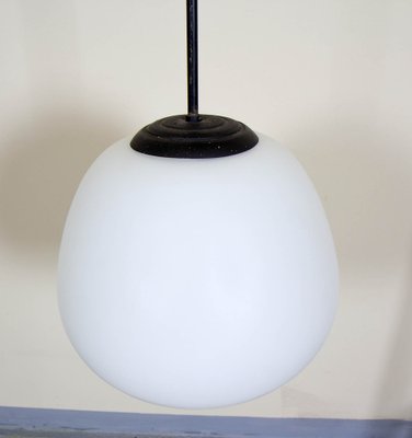 Opaline Glass Pendant Lamp, 1960s-VNC-2043371