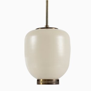 Opaline Glass Pendant Lamp by Bent Karlby for Lyfa, 1960s-QQ-1415218