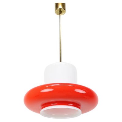 Opaline Glass Pendant Light, Czechoslovakial, 1960s-TZ-1186622