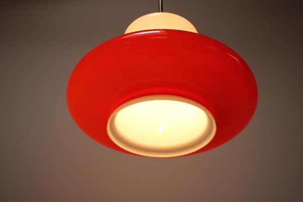 Opaline Glass Pendant Light, Czechoslovakial, 1960s-TZ-1186622