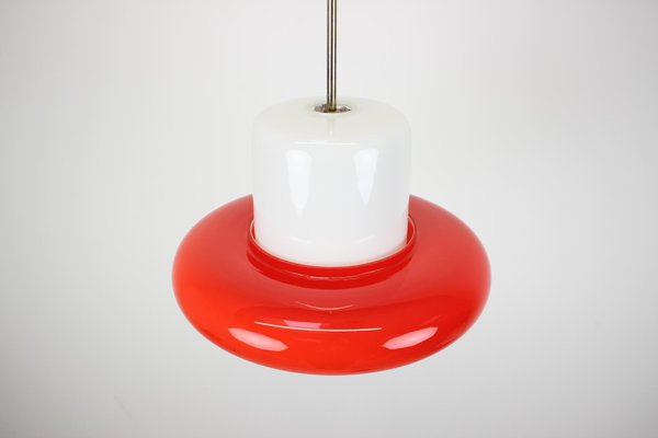 Opaline Glass Pendant Light, Czechoslovakial, 1960s-TZ-1186622