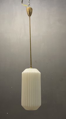 Opaline Glass Pleated Light Pendant, 1950s-JJC-1028222