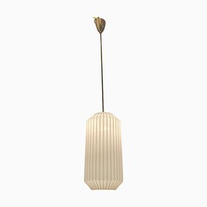 Opaline Glass Pleated Light Pendant, 1950s-JJC-1028222