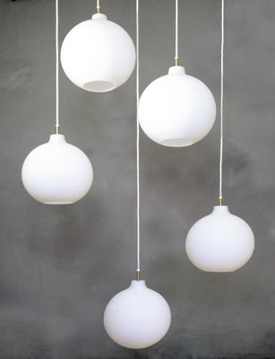 Opaline Glass Satellite Pendant Lamp by Vilhelm Wohlert for Louis Poulsen, 1970s-DEK-1114299