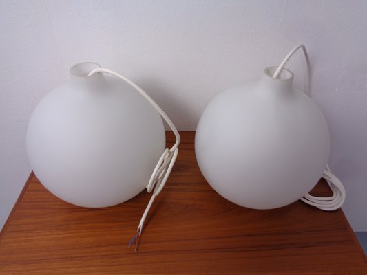 Opaline Glass Satellite Pendant Lamps by Vilhelm Wohlert for Louis Poulsen, 1960s, Set of 2-RDW-1803218