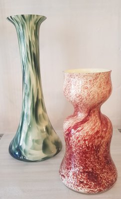 Opaline Marble Vases by Erich Jachmann for WMF, 1930s, Set of 2-QDP-703595