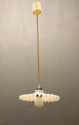 Opaline Pleated Glass Light Pendants, Set of 2-JJC-1317092