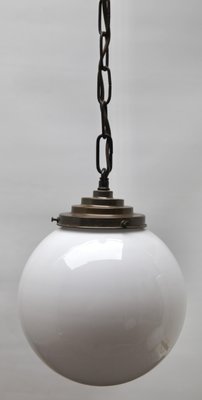 Opaline Shade Pendant Lamp, Netherlands, 1930s-MJY-1150470