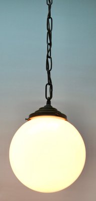 Opaline Shade Pendant Lamp, Netherlands, 1930s-MJY-1150470