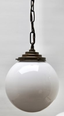 Opaline Shade Pendant Lamp, Netherlands, 1930s-MJY-1150470