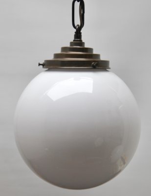 Opaline Shade Pendant Lamp, Netherlands, 1930s-MJY-1150470