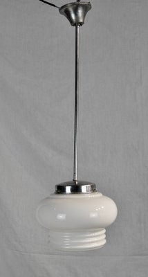 Opaline White Tulip Ceiling Lamp, 1940s-ROJ-655221