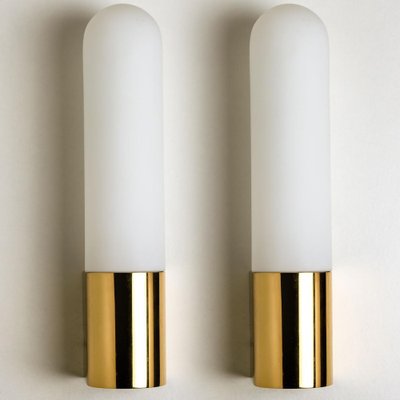 Opaque Glass and Brass Wall Light by Limburg, Germany, 1970s-VDW-1264778