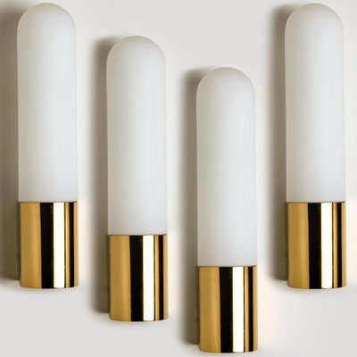 Opaque Glass and Brass Wall Light by Limburg, Germany, 1970s-VDW-1264778