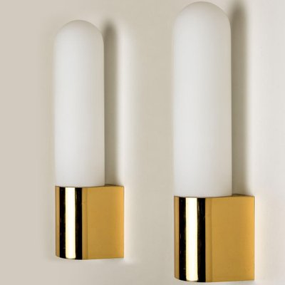 Opaque Glass and Brass Wall Light by Limburg, Germany, 1970s-VDW-1264778