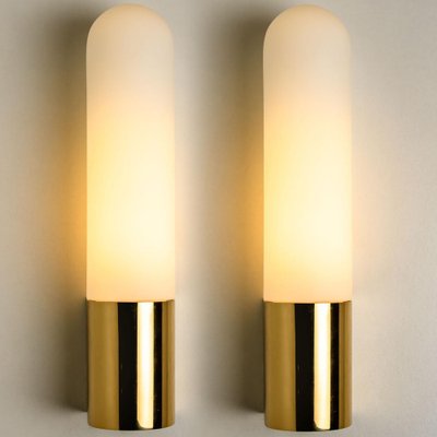 Opaque Glass and Brass Wall Light by Limburg, Germany, 1970s-VDW-1264778