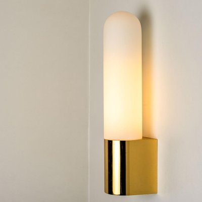 Opaque Glass and Brass Wall Light by Limburg, Germany, 1970s-VDW-1264778