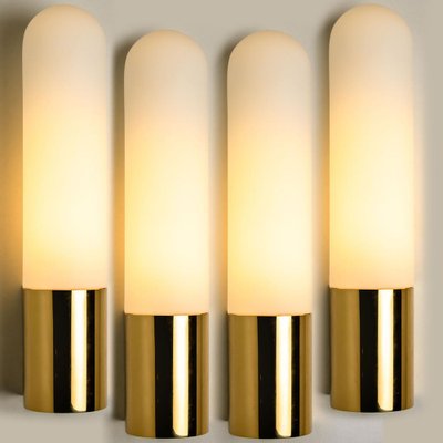 Opaque Glass and Brass Wall Light by Limburg, Germany, 1970s-VDW-1264778