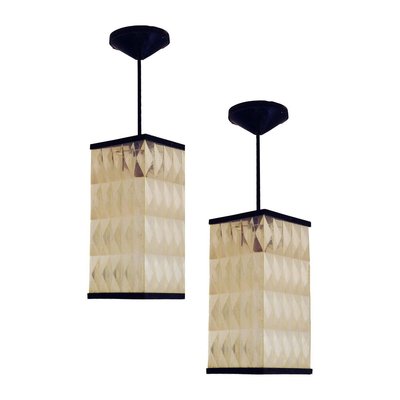 Opaque Molded Plastic Lantern Pendant Lights, 1950s, Set of 2-ARU-625991