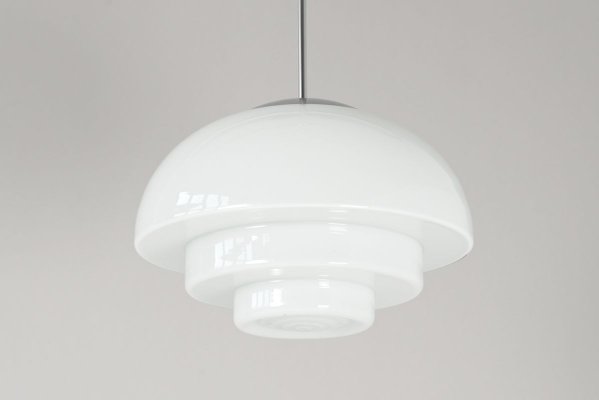 Opaque White Glass Ceiling Lamp, 1930s-LOB-828016