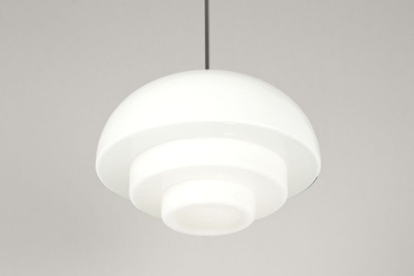 Opaque White Glass Ceiling Lamp, 1930s-LOB-828016