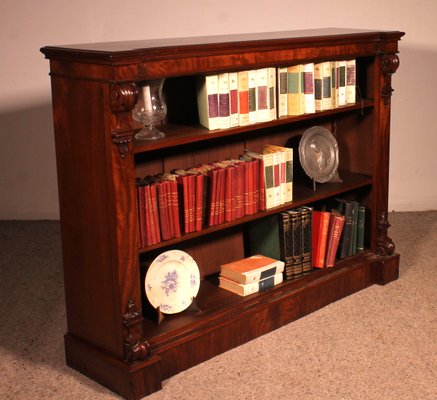 Open Bookcase in Mahogany, England, 19th Century-HPU-1765039