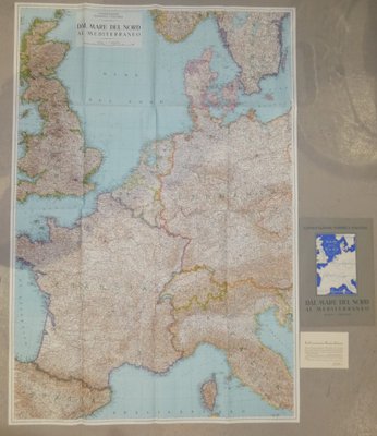 Opera Cartographic Mirabile Card from North Sea to the Mediterranean and Ethnographic Europe from C. T. I. Milan, Italy, 1939, Set of 3-ERB-964836