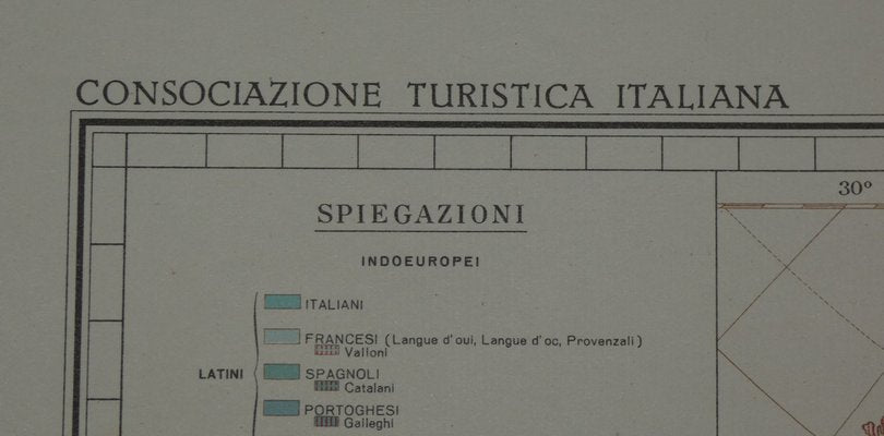 Opera Cartographic Mirabile Card from North Sea to the Mediterranean and Ethnographic Europe from C. T. I. Milan, Italy, 1939, Set of 3-ERB-964836