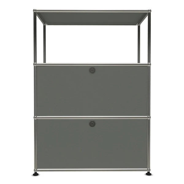 1X3 Modular Metal Highboard with 2 bottom doors & 1 pannel [W750XD350XH(350+350+350)] by Usm #USM Mid-Gray