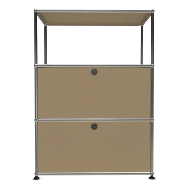 1X3 Modular Metal Highboard with 2 bottom doors & 1 pannel [W750XD350XH(350+350+350)] by Usm #USM Beige