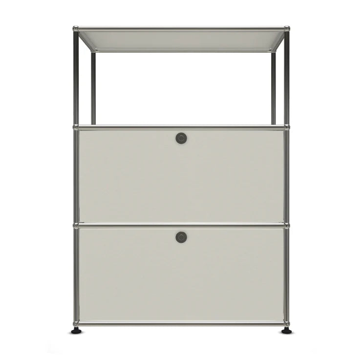 1X3 Modular Metal Highboard with 2 bottom doors & 1 pannel [W750XD350XH(350+350+350)] by Usm #Pure White [RAL 9010]