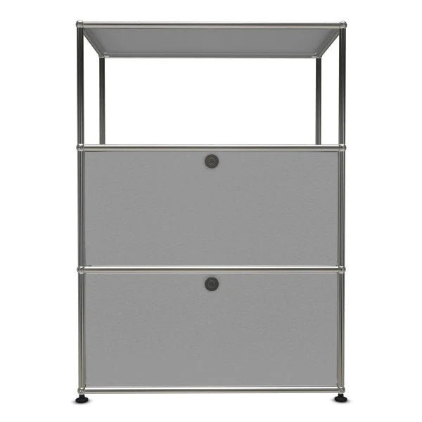 1X3 Modular Metal Highboard with 2 bottom doors & 1 pannel [W750XD350XH(350+350+350)] by Usm #USM Matte Silver