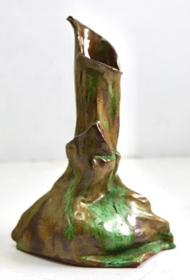 Oraganis Vase Glaze in Brown and Green Ceramic, 1930-MJY-1383784