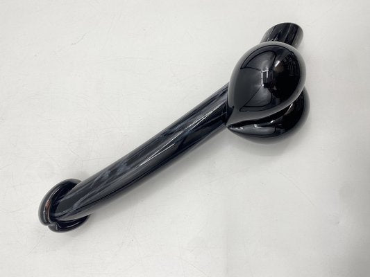 Oral -Blown Flower Vase in a Striking Phallus Form in Black Glass-CZ-1752367