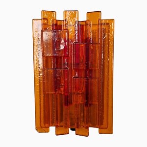 Orange Acrylic and Metal Wall Lamp by Claus Bolby for Cebo Industri, Denmark, 1960s-NV-1421361