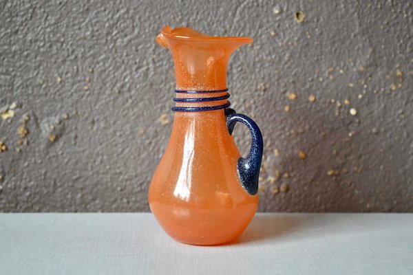 Orange and Blue Vase in Glass Paste, 1960s-AIU-1812434