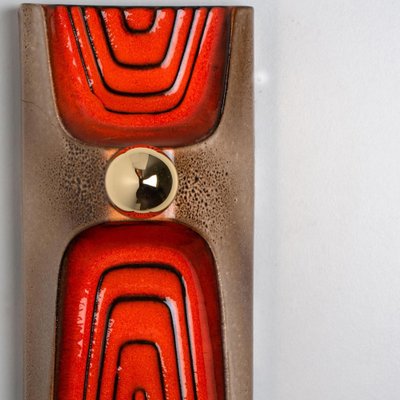 Orange and Brown Ceramic Wall Light, Germany, 1970s-VDW-1704091