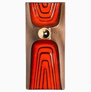 Orange and Brown Ceramic Wall Light, Germany, 1970s-VDW-1704091