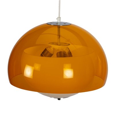 Orange and White Ball Pendant Lamp, 1970s-XMR-1784033