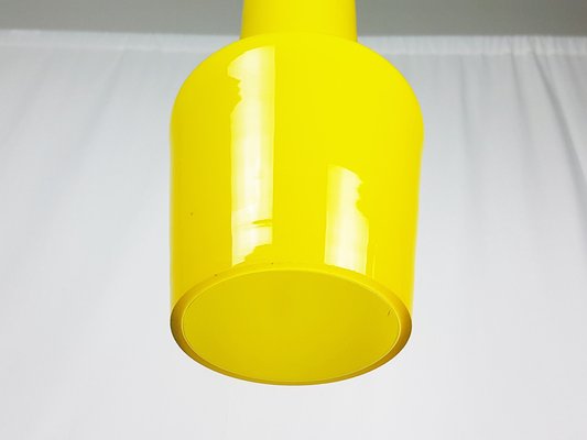 Orange and Yellow Murano Glass and Brass Pendant Lamp from Stilnovo, 1950s-RD-1757906