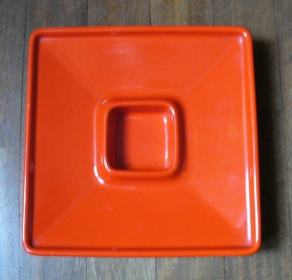 Orange Ceramic Ashtray by Angelo Mangiarotti for F.lli Brambilla, 1968-EI-89939