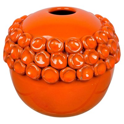 Orange Ceramic Vase by Enzo Bioli for Il Picchio, Italy, 1960s-LYQ-1171266