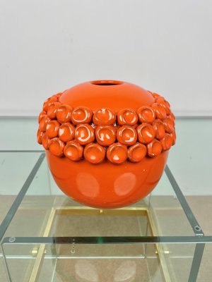 Orange Ceramic Vase by Enzo Bioli for Il Picchio, Italy, 1960s-LYQ-1171266