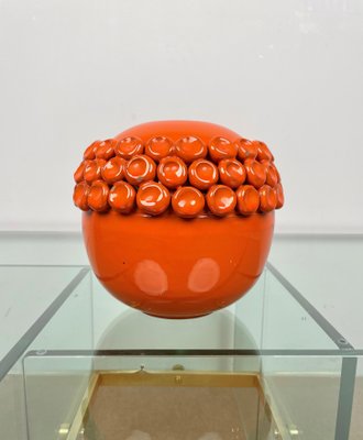 Orange Ceramic Vase by Enzo Bioli for Il Picchio, Italy, 1960s-LYQ-1171266